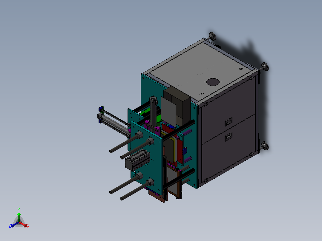 贴纸机设计模型正等轴测图