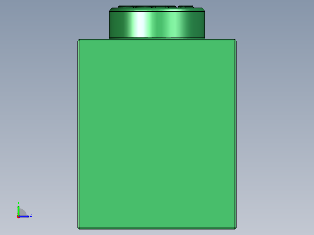 乐高套装 4421基本积木-41077736 - 3004 Dark Green Brick 1 x 2.STEP左视图