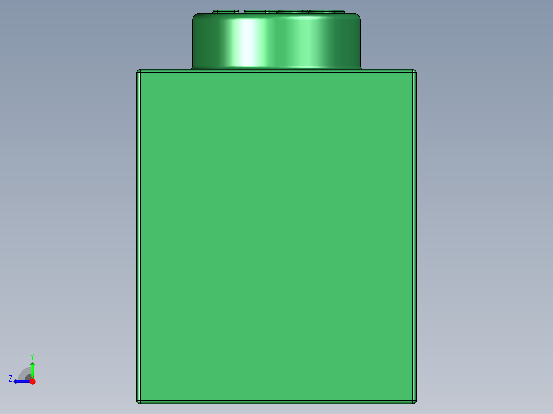 乐高套装 4421基本积木-41077736 - 3004 Dark Green Brick 1 x 2.STEP右视图