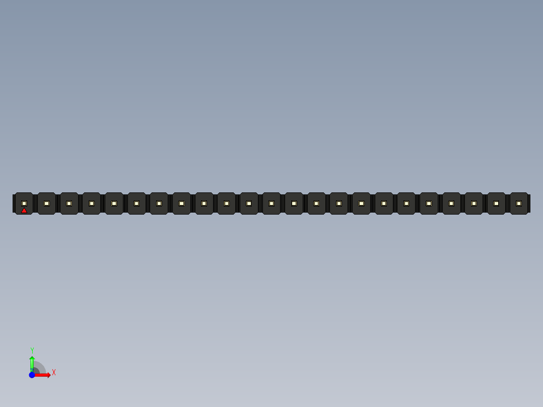 彩色公头100mil（2.54mm）系列-DS1021_black_1x23p_100mil_Type43_rev1.0前视图