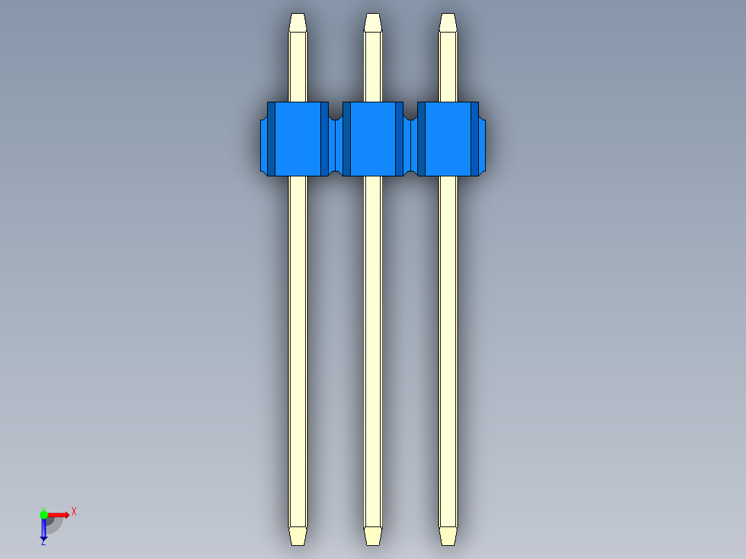 彩色公头100mil（2.54mm）系列-DS1021_blue_3x03p_100mil_Type5_rev1.0俯视图
