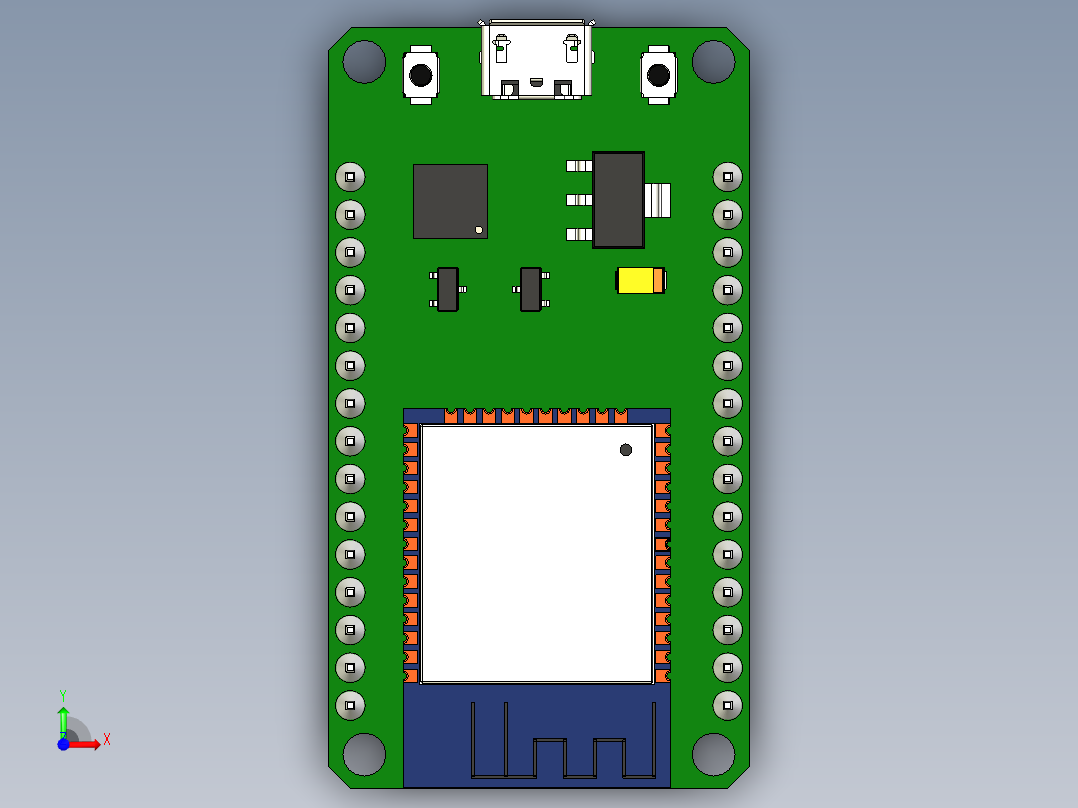 ESP32开发板,30针前视图