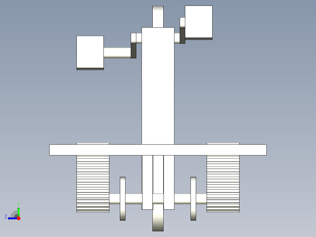 背部按摩健身器材三维右视图