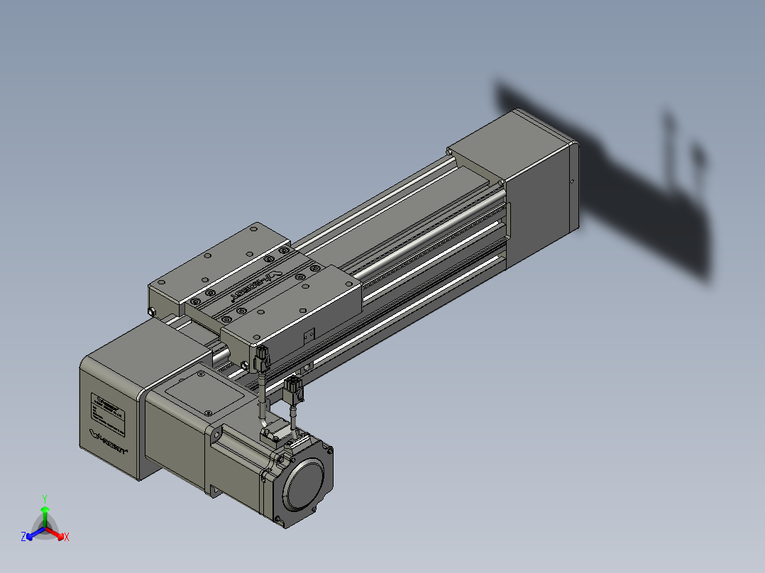 威洛博直线电机模组EB8-L200-S200-L-P75-MS3正等轴测图