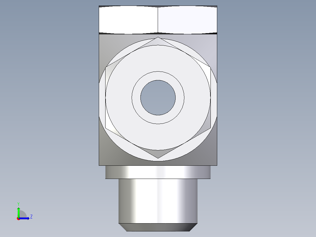 卡套式工业通用硬管接头EO_High_pressure_banjo_tee_TH12ZSMKDSCF左视图