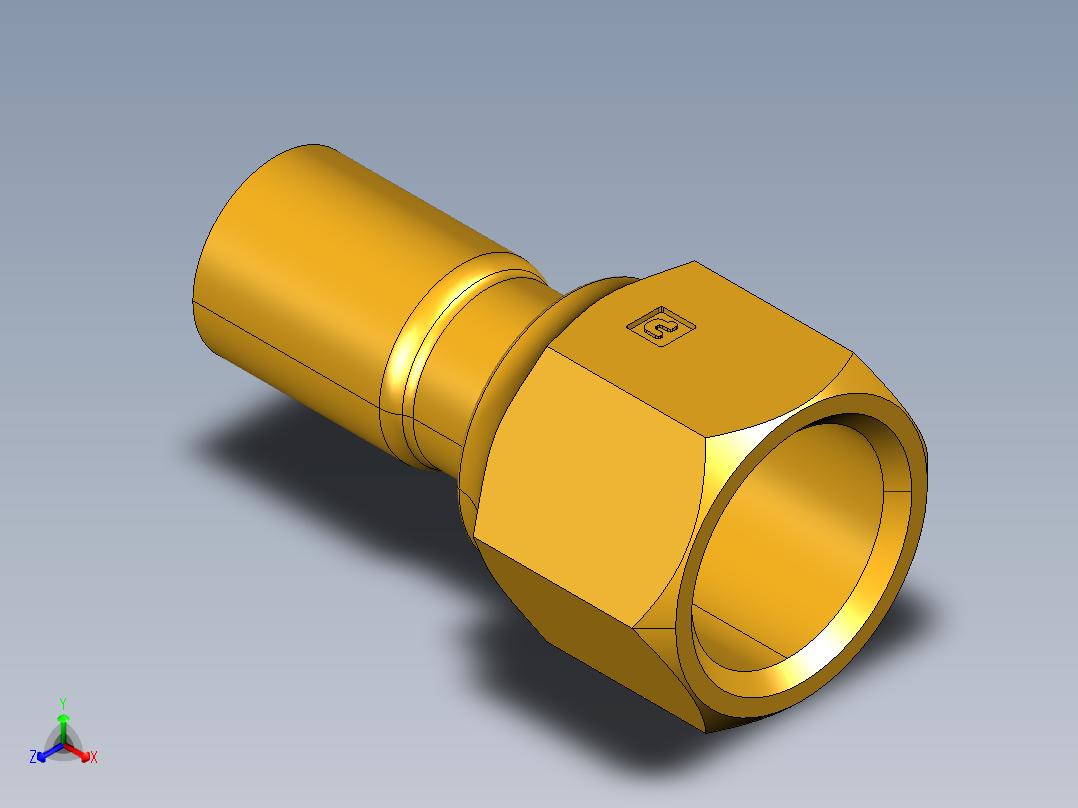 扩口式工业通用硬管接头Flare Adapter US5-10正等轴测图