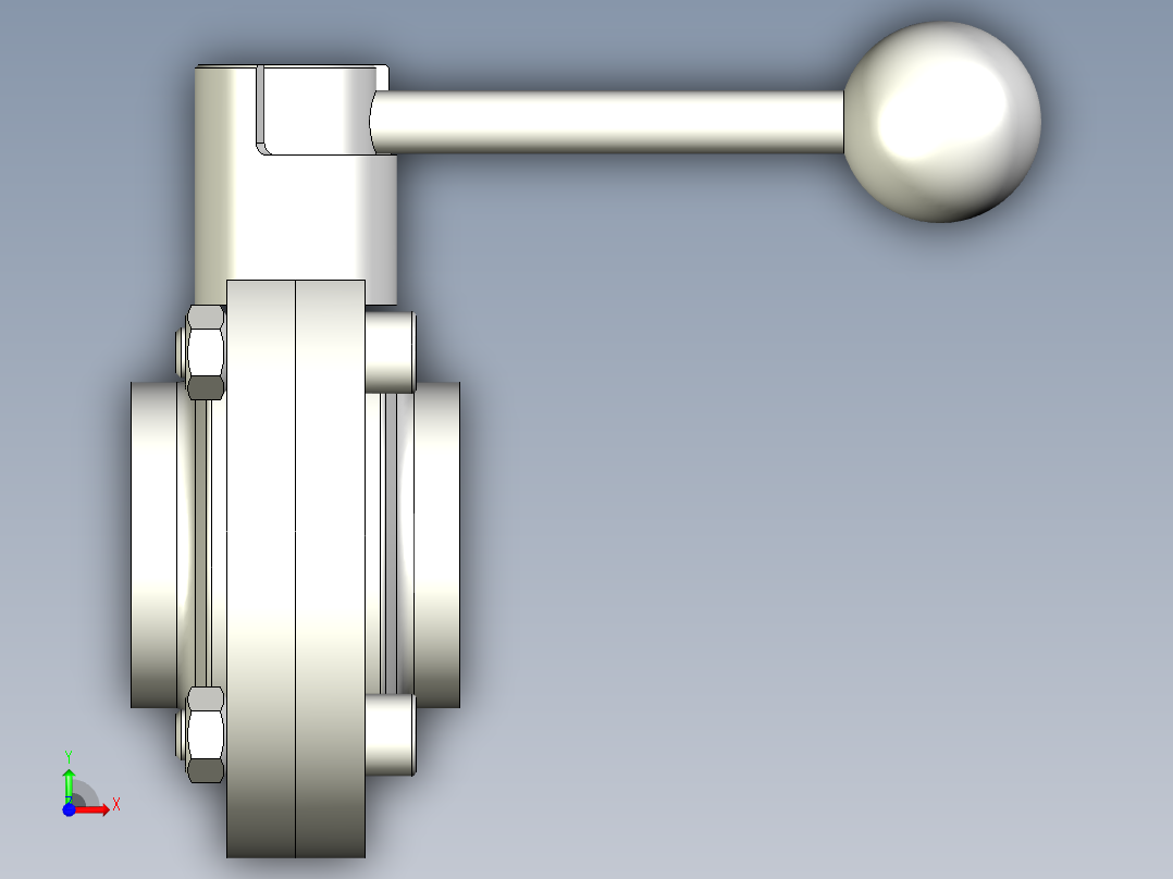 手动蝶阀前视图