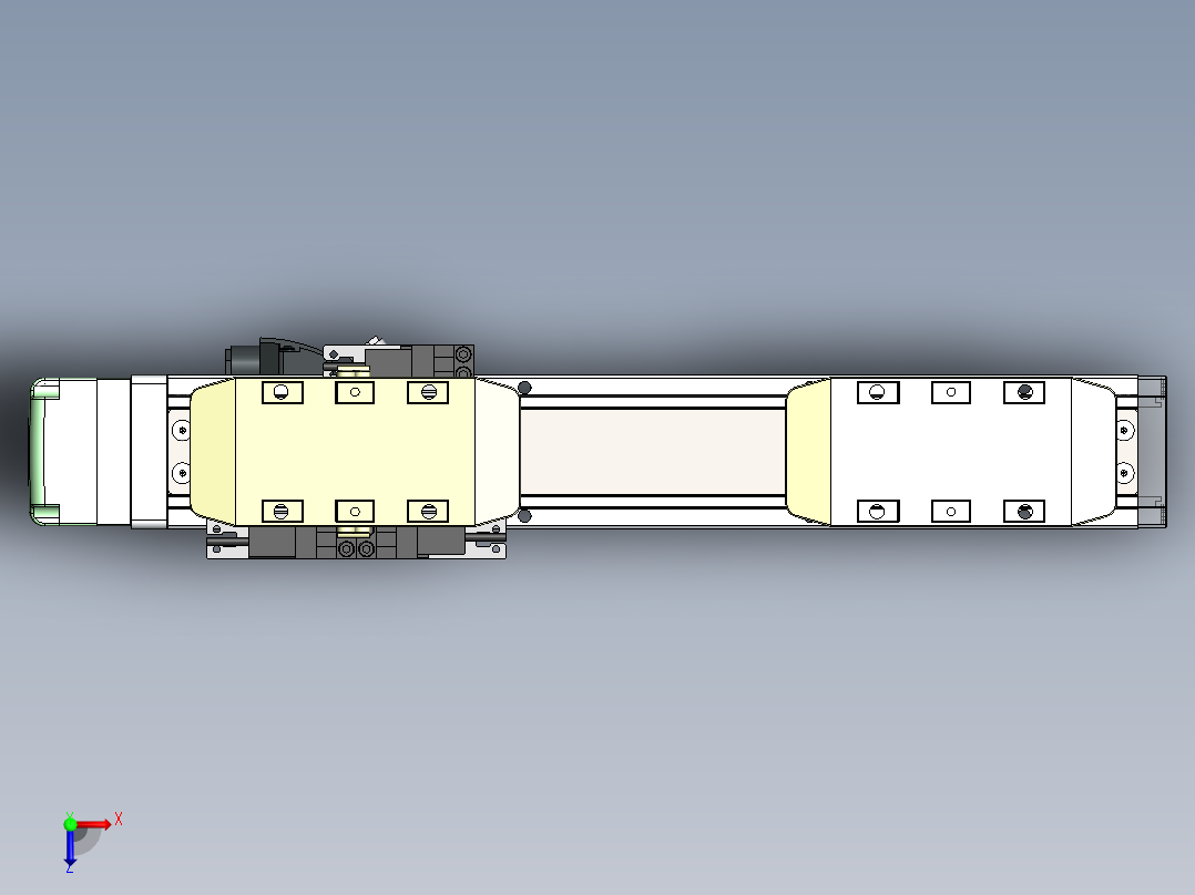 GTH内嵌丝杆全封闭GTH5S-BM-100W俯视图