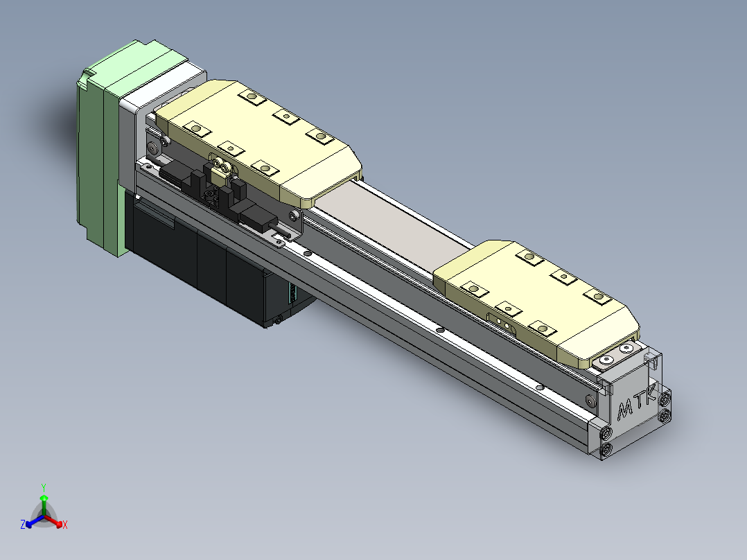 GTH内嵌丝杆全封闭GTH5S-BM-100W正等轴测图