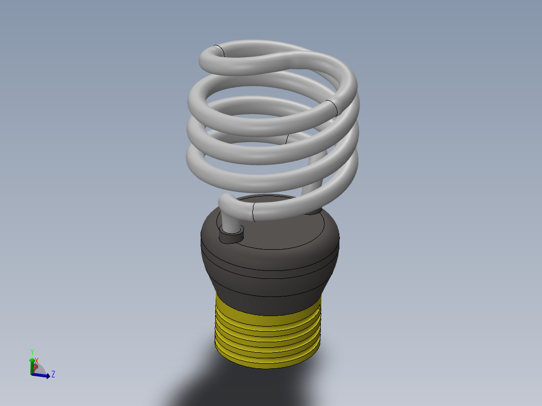 普通螺旋式白炽灯三维建模图纸 solidworks设计