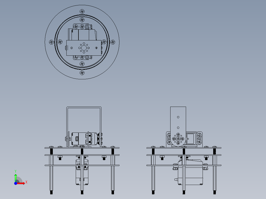 圆形旋转云台前视图