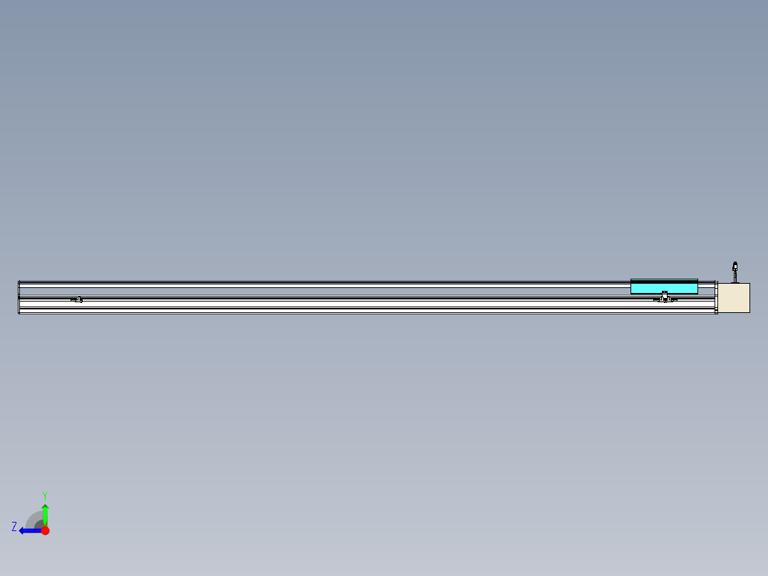 同步带滑台-半封闭B22-L100-C-S2000-L-P75-D3-N5右视图
