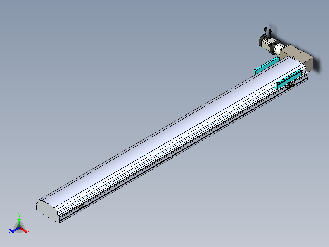 同步带滑台-半封闭B22-L100-C-S2000-L-P75-D3-N5正等轴测图