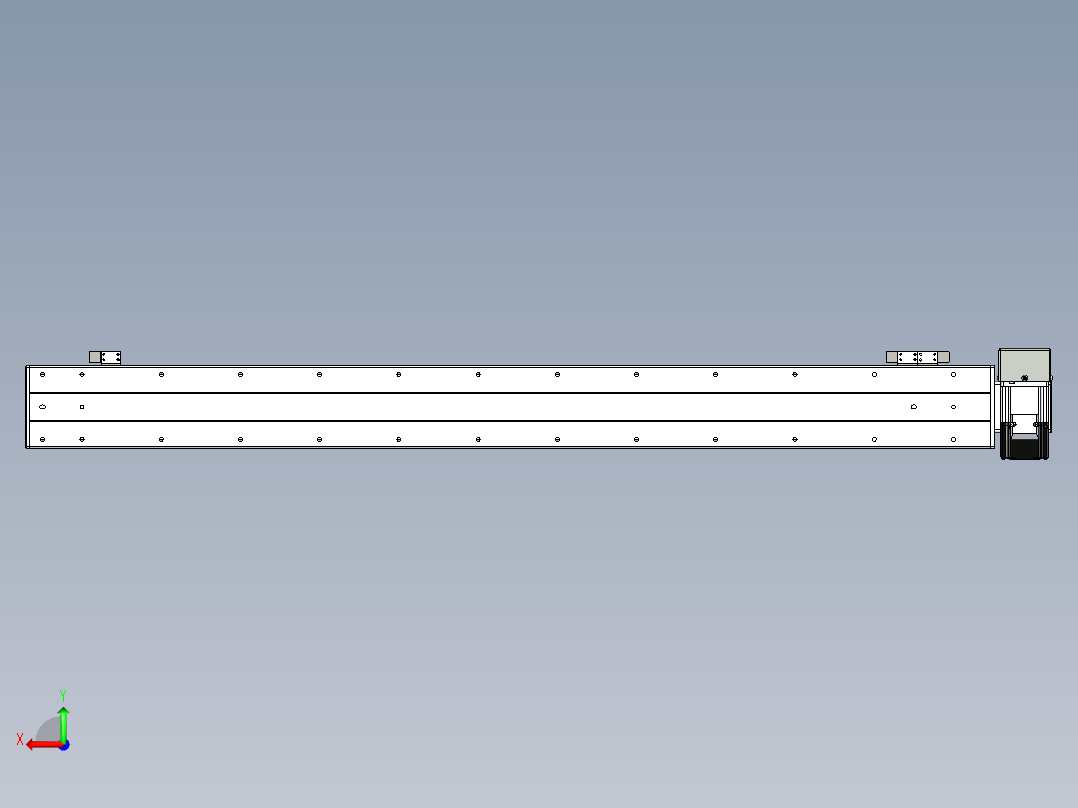 同步带滑台-半封闭B10H-L45-S1000-RD-P40-D3后视图