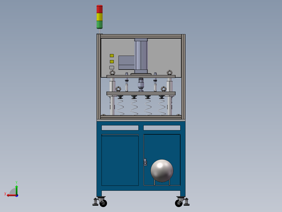 锥度弹簧弹簧定型机强压机（sw22可编辑+工程图）后视图
