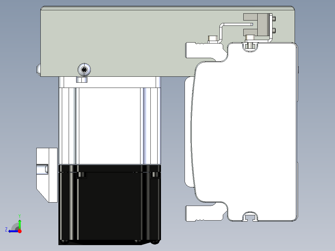 同步带滑台-半封闭B10H-L45-S2000-RU-P40-D3右视图