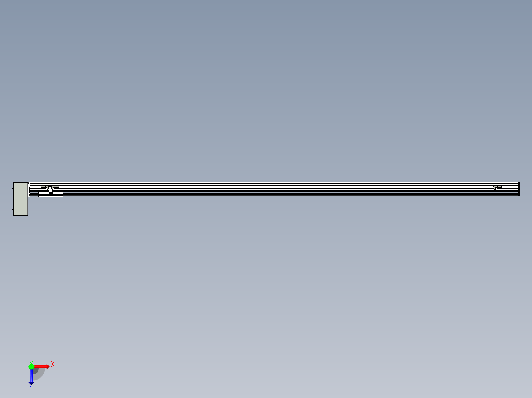 同步带滑台-半封闭B10H-L45-S2000-RU-P40-D3俯视图