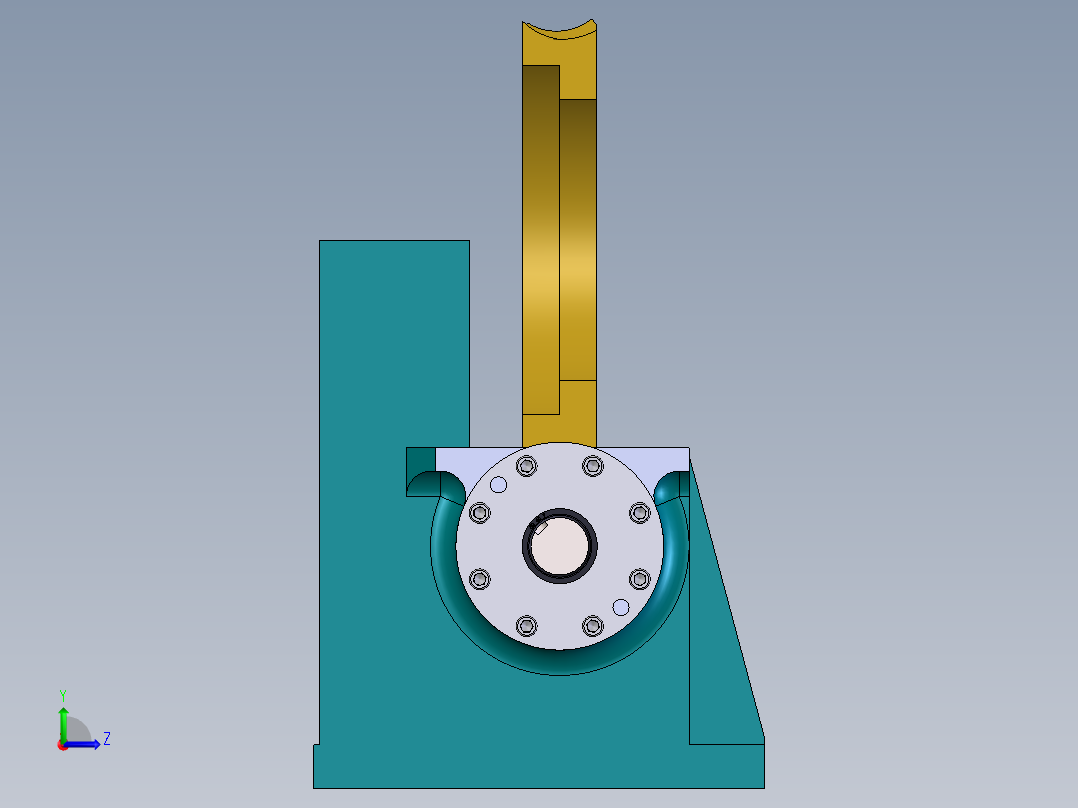 蜗-轮蜗杆减速器SolidWorks建模左视图