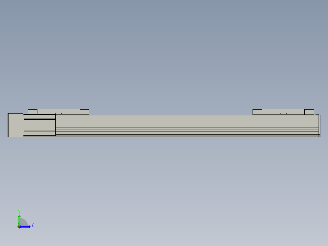 直线模组LHC17-S800-L设计图纸左视图