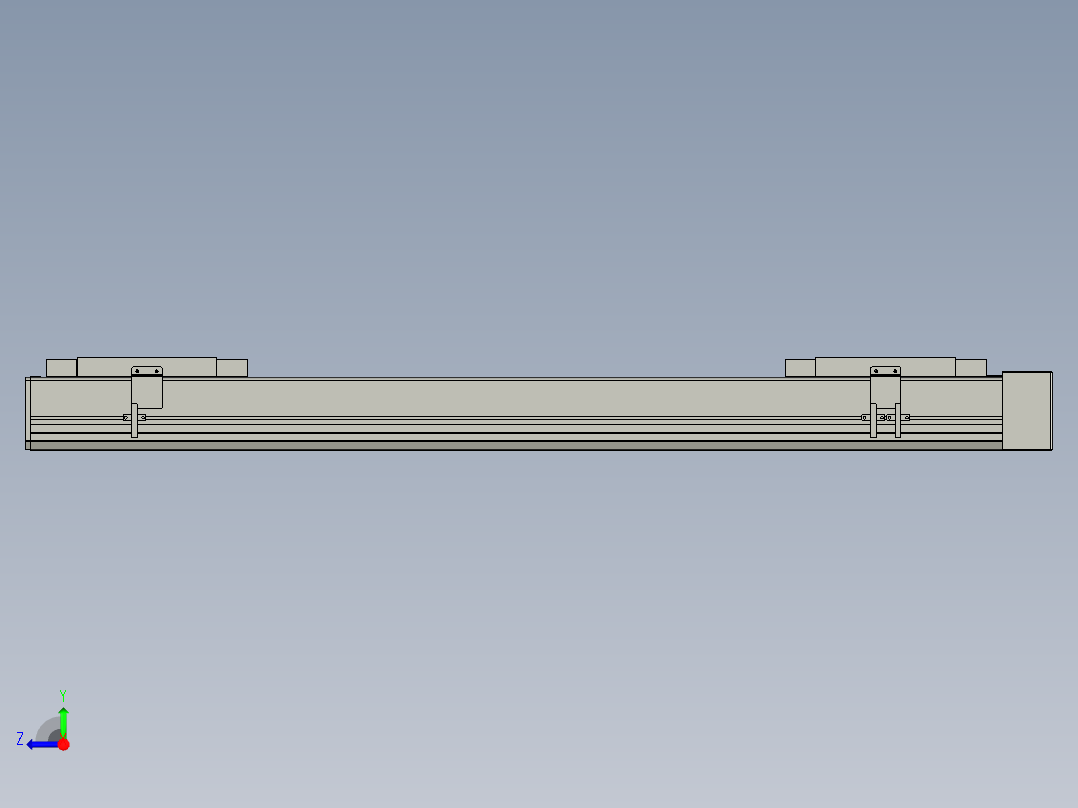 直线模组LHC17-S800-L设计图纸右视图