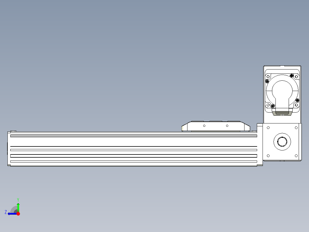 同步带全封闭直线模组TPA-HCB-85D-90-L250-RU-Y-P20-N3右视图