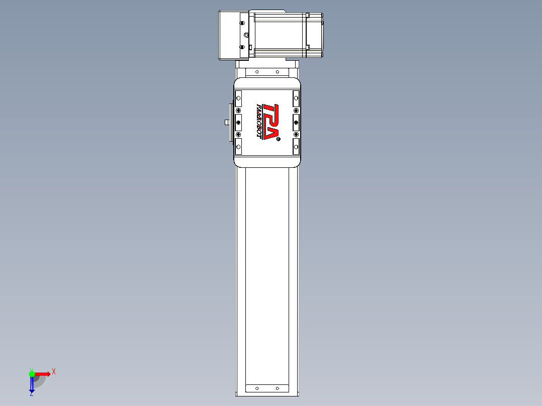 同步带全封闭直线模组TPA-HCB-85D-90-L250-RU-Y-P20-N3俯视图