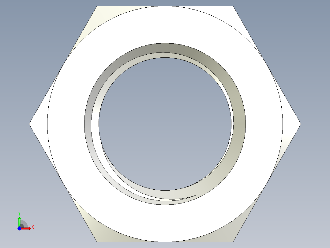 DIN 934 螺母-M27 Nut.STEP前视图