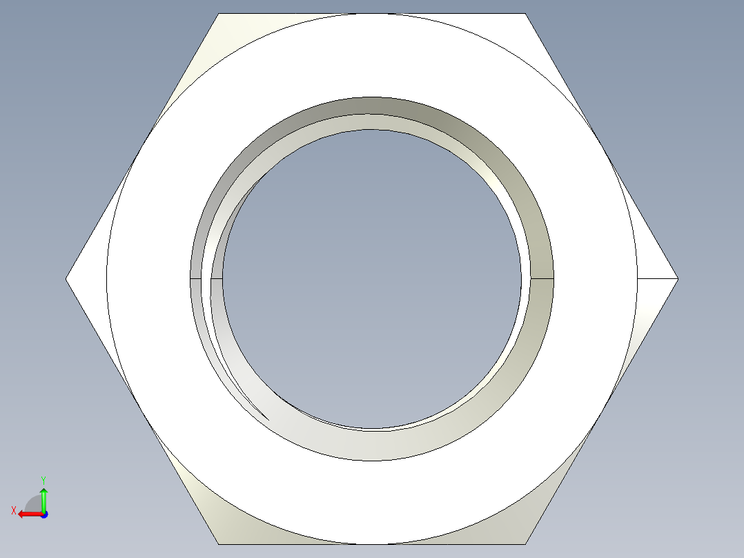 DIN 934 螺母-M27 Nut.STEP后视图