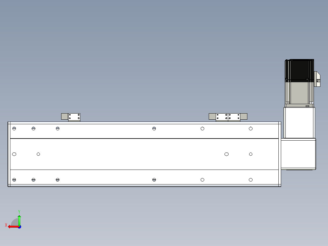 同步带滑台-半封闭B13-L90-S300-R-P40-D3后视图