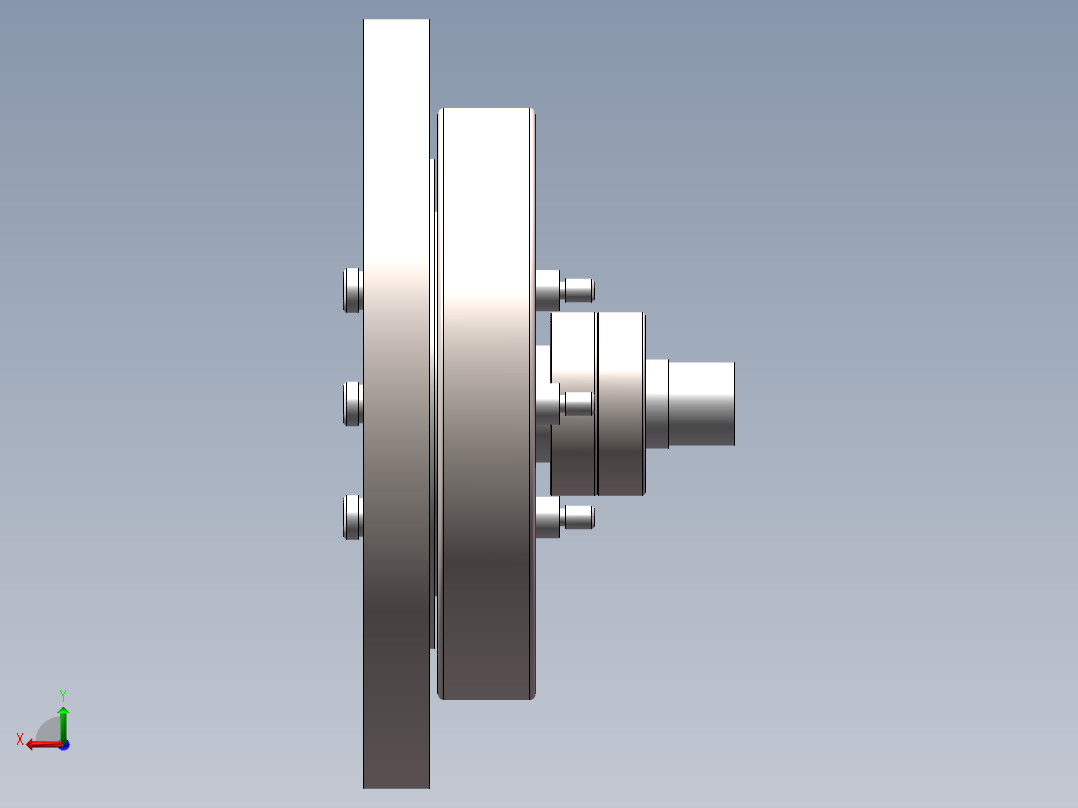 两级谐波齿轮减速器三维SW后视图