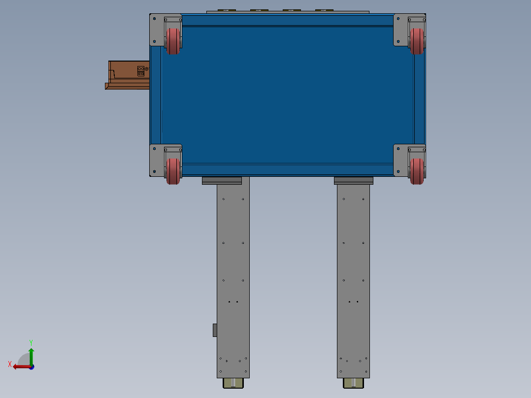 A20导槽双工位机架sw18可编辑后视图