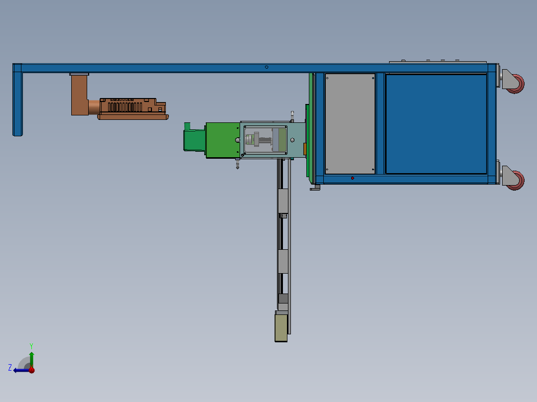 A20导槽双工位机架sw18可编辑右视图