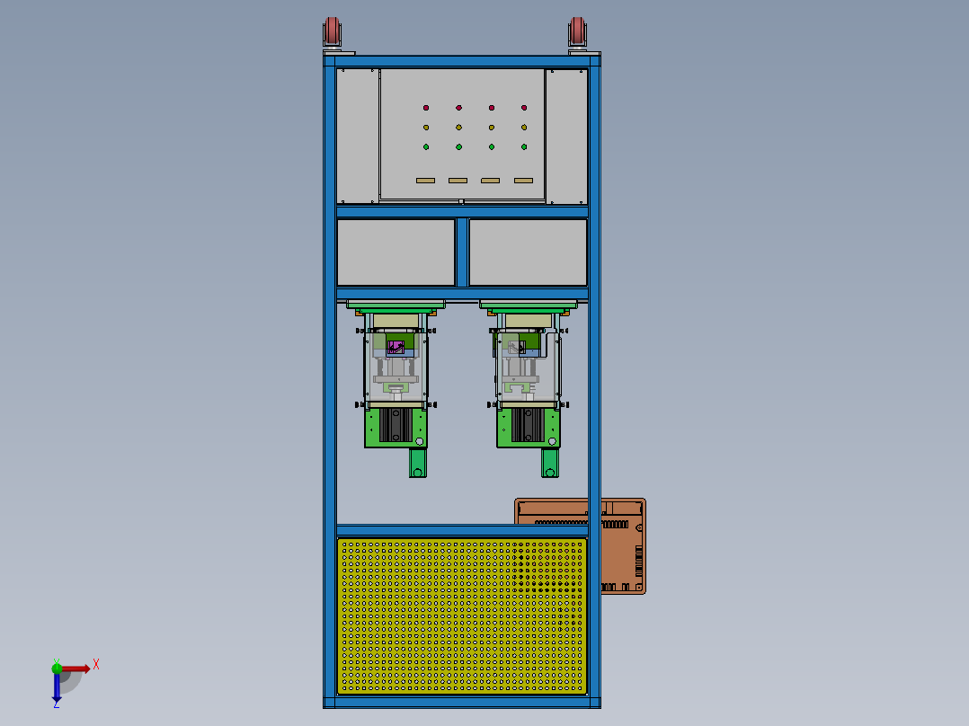 A20导槽双工位机架sw18可编辑俯视图