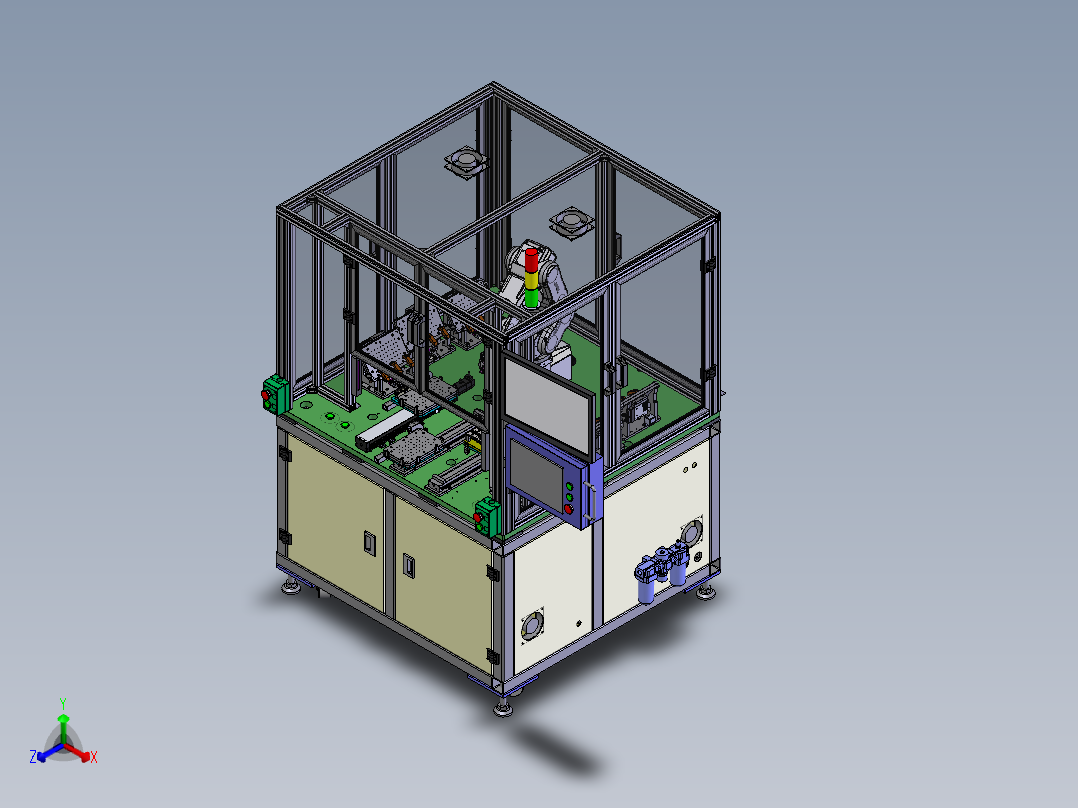 磁铁组装热保压设备(含DFM)sw17可编辑正等轴测图