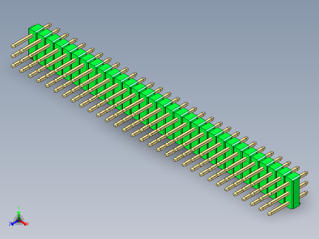彩色公头100mil（2.54mm）系列-DS1021_green_3x31p_100mil_Type1_rev1.0