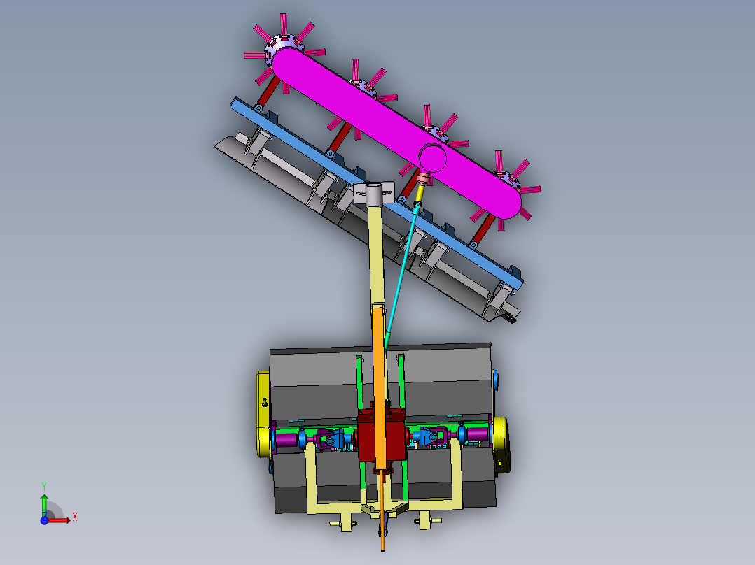 破冰除雪机二维CAD+三维SW和说明书前视图