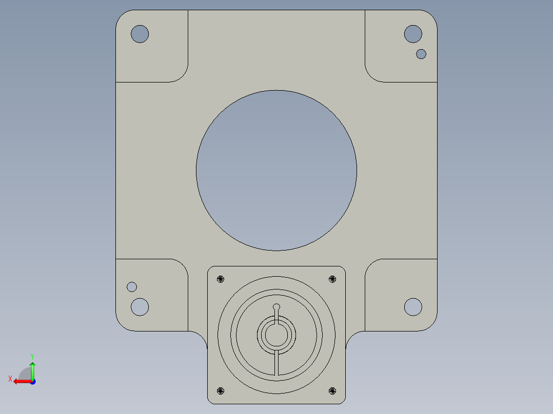 中空旋转平台KFN200-10模型-T(14-40 73-3 4-5.5-69.6-69.6)后视图