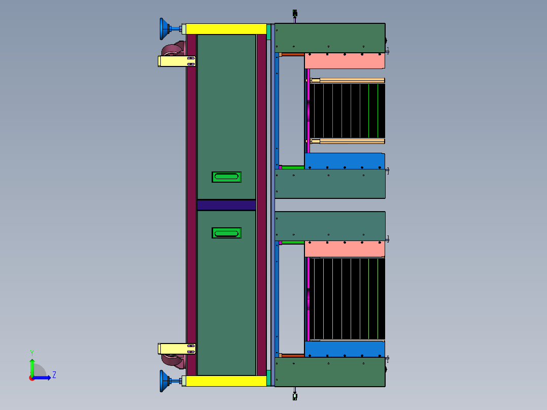 tray盘上料及空盘回收层叠机构左视图