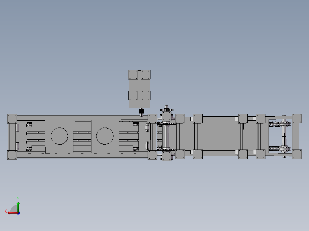 地脚式液压缸后视图