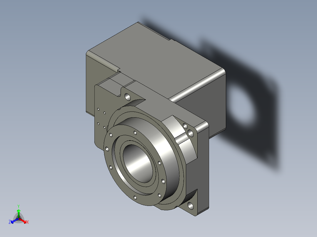中空旋转平台KFN85-L2-10-L-20-N正等轴测图