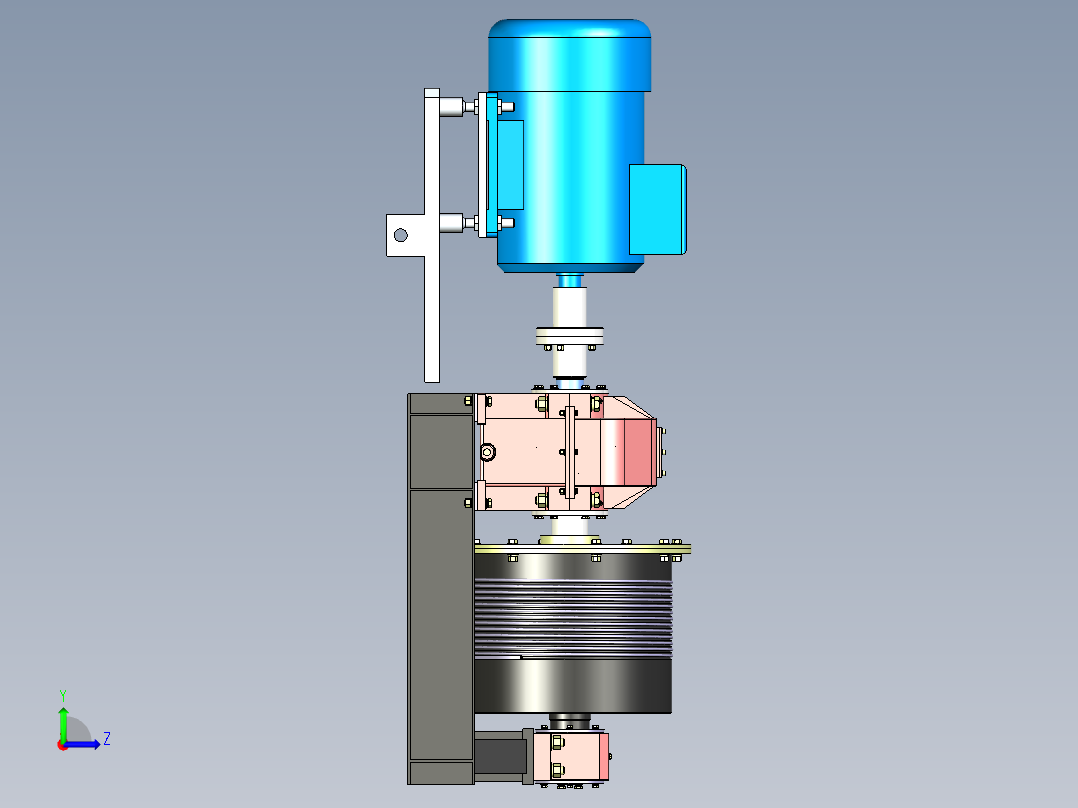起重卷扬机卷筒三维左视图