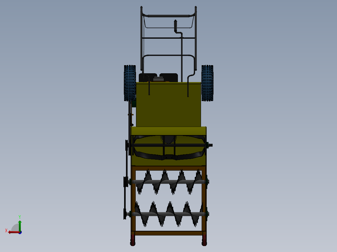 小型路面除冰装置设计-除雪机三维UG模型3D建模+CAD图纸+说明后视图