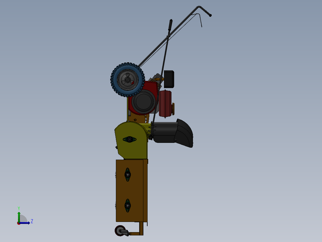 小型路面除冰装置设计-除雪机三维UG模型3D建模+CAD图纸+说明左视图