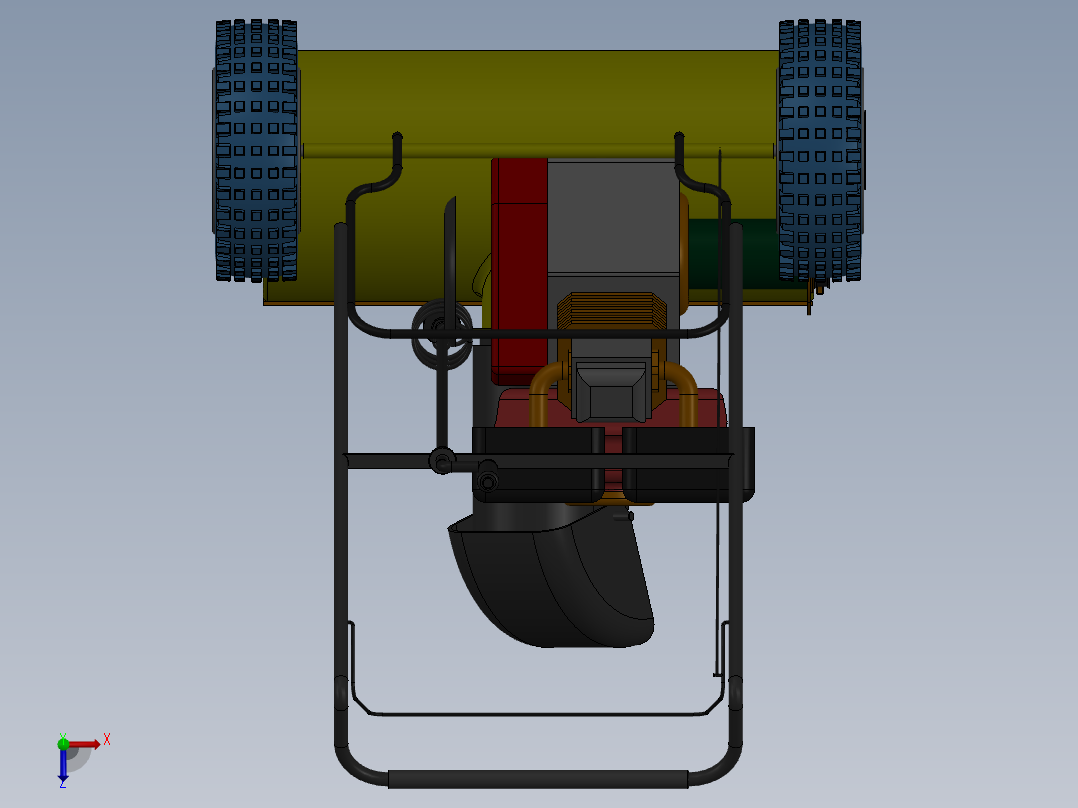 小型路面除冰装置设计-除雪机三维UG模型3D建模+CAD图纸+说明俯视图