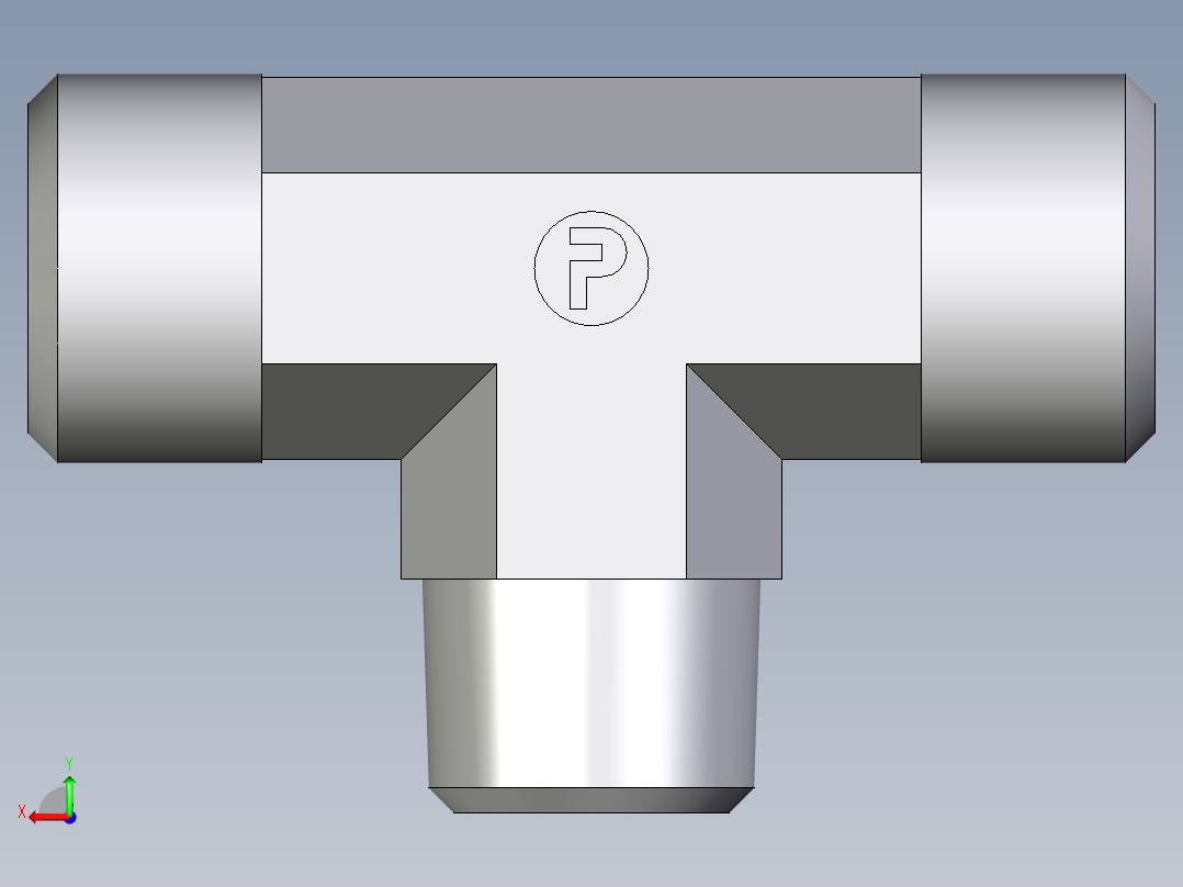 卡套式工业通用硬管接头EO_Male_stud_run_tee_TE12SRCFX后视图