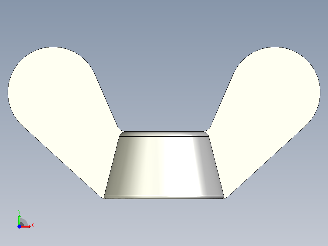 蝶形螺母前视图