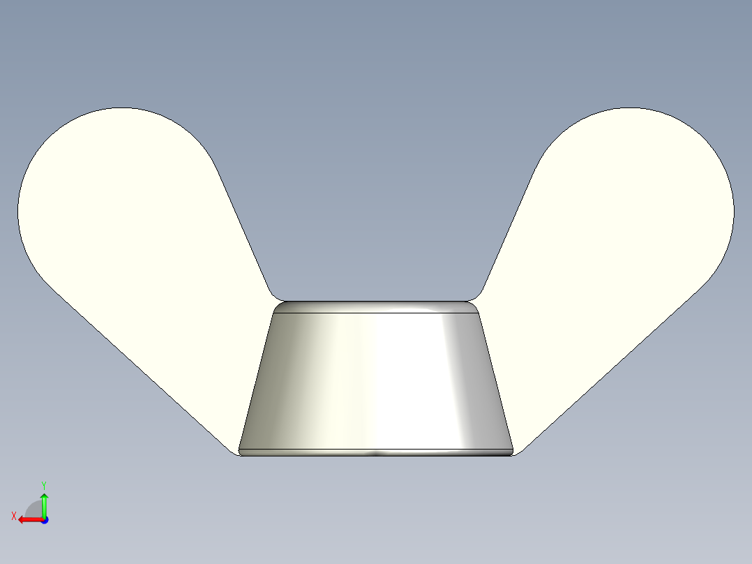 蝶形螺母后视图