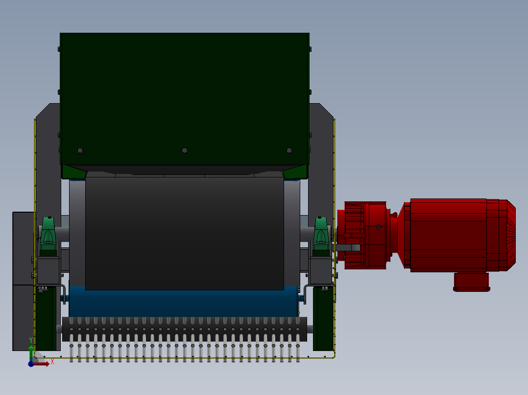 【B18】【STP】【Inventor】【转】槽式皮带输送机前视图