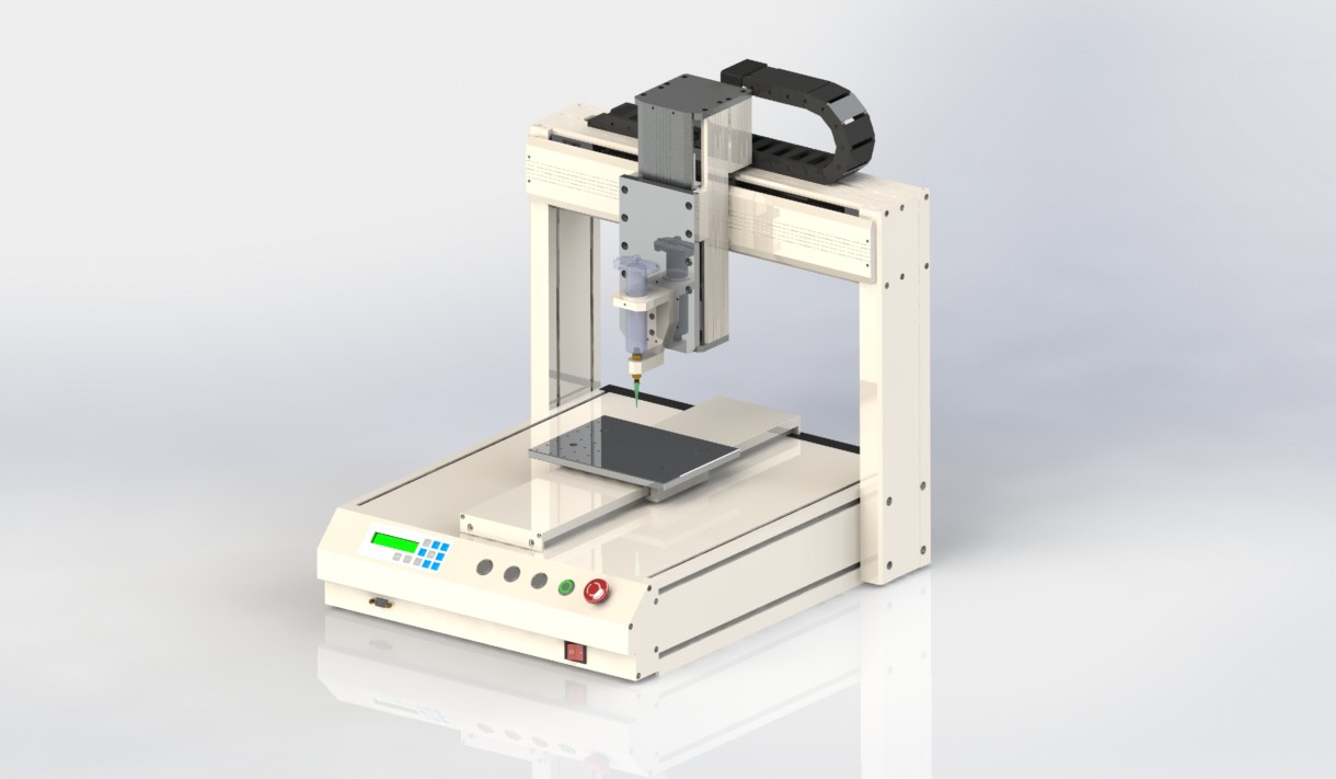 桌面式自动锁螺丝机3D图纸 非标自动化机械3D图纸设计