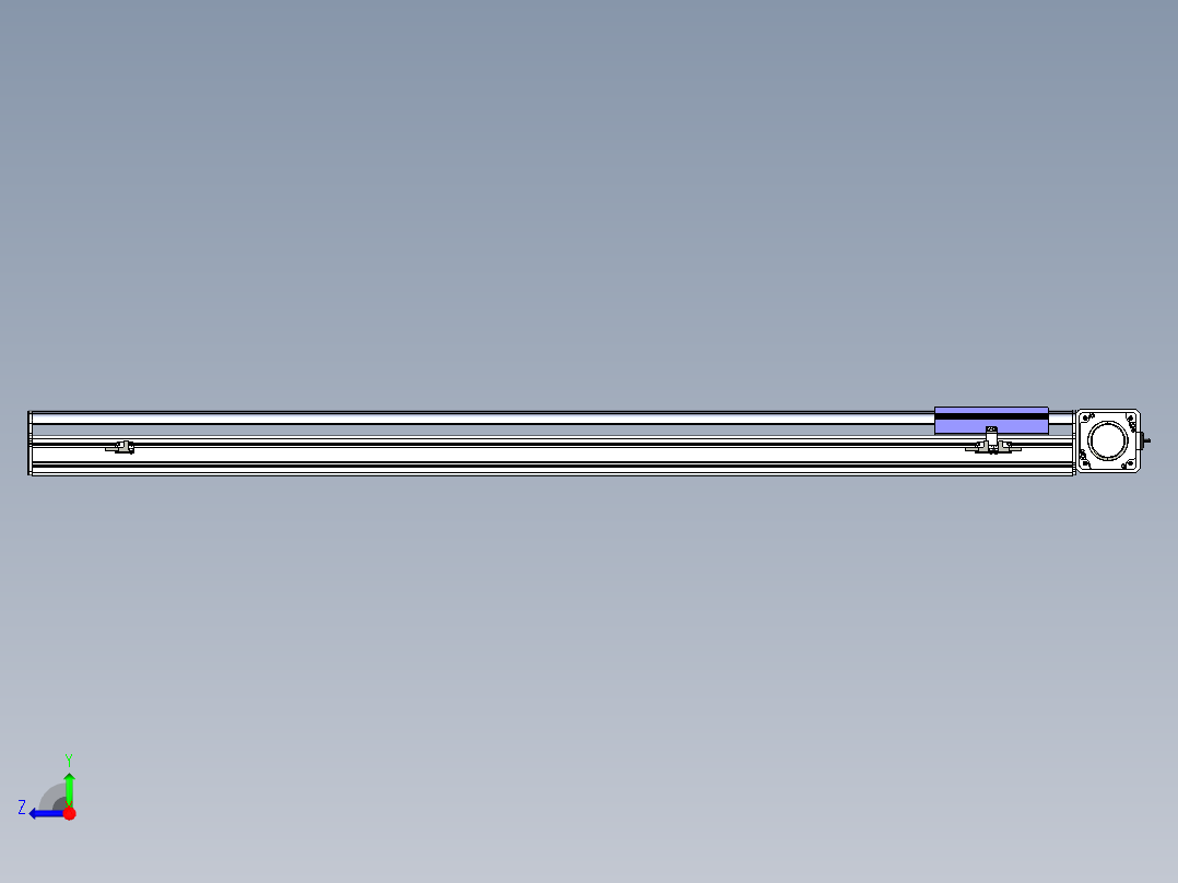 同步带滑台-半封闭B17-L100-S1200-R-P75-D3-N3右视图